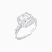 Vintage-Inspired Asscher Cut Ring with Intricate Detailing - Shahin Jewelry